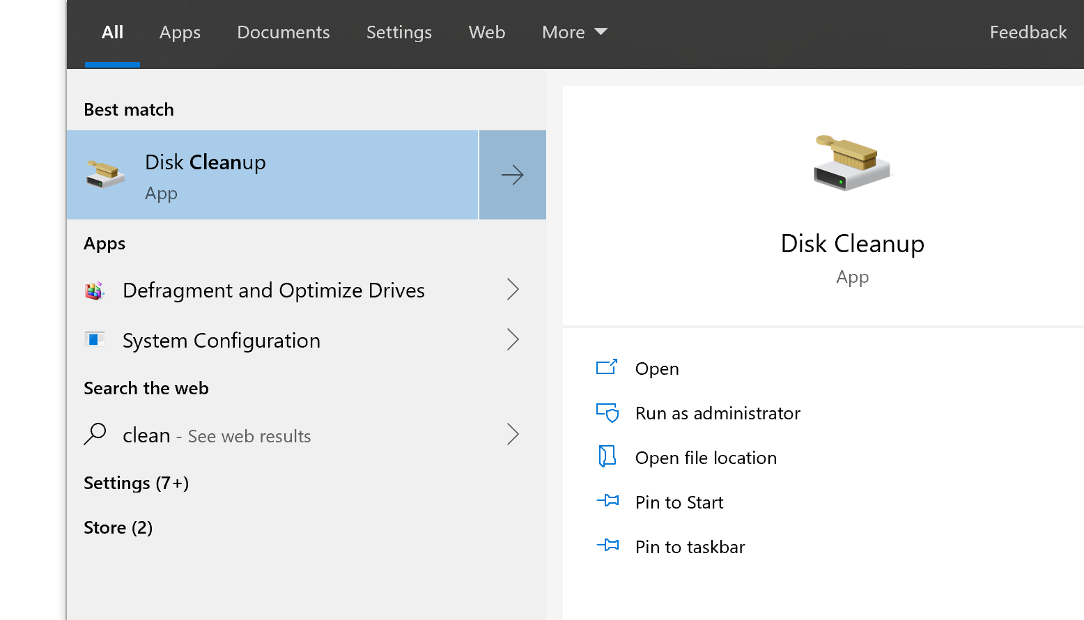 Disk cleanup. Disk Cleanup_apps Backup files.