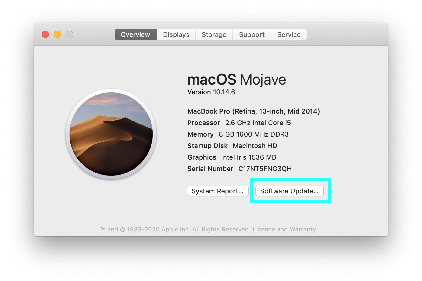 i cant update to macos mojave